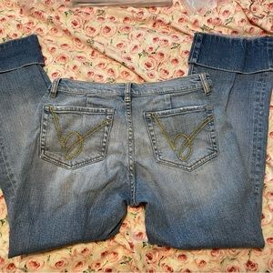 Bebe jeans with cuffs on the bottom